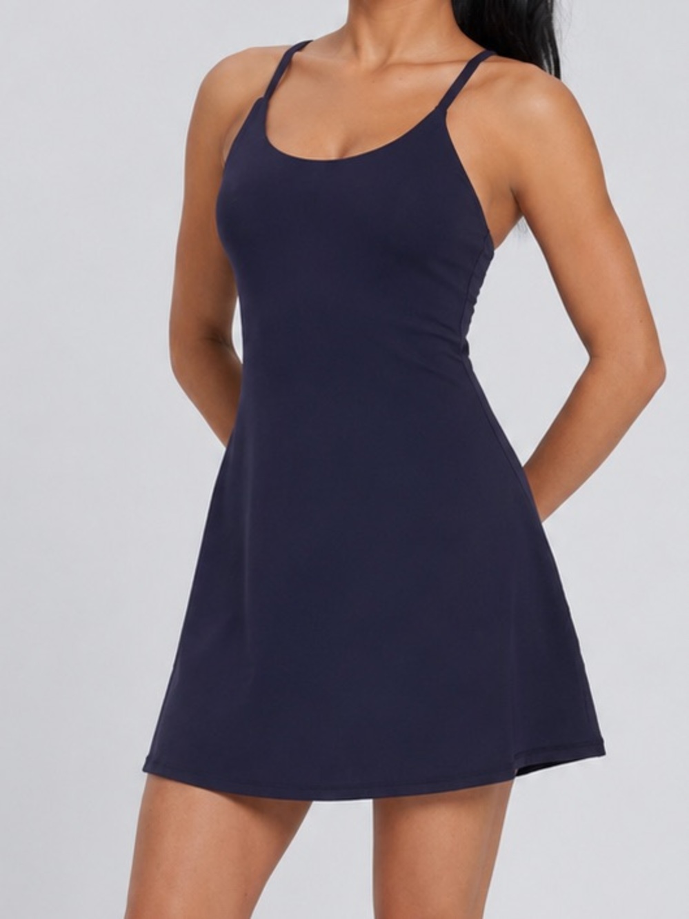 Activewear Women's 2-in-1 Athletic Tennis Dress Built in Bra and Shorts Size S
